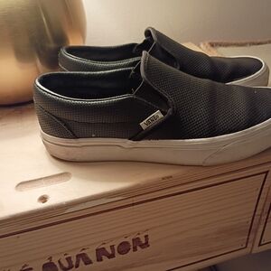 Vans Women's Black Perforated Slip-On Sneakers